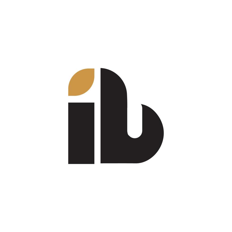 Initial letter ib logo or bi logo vector design template