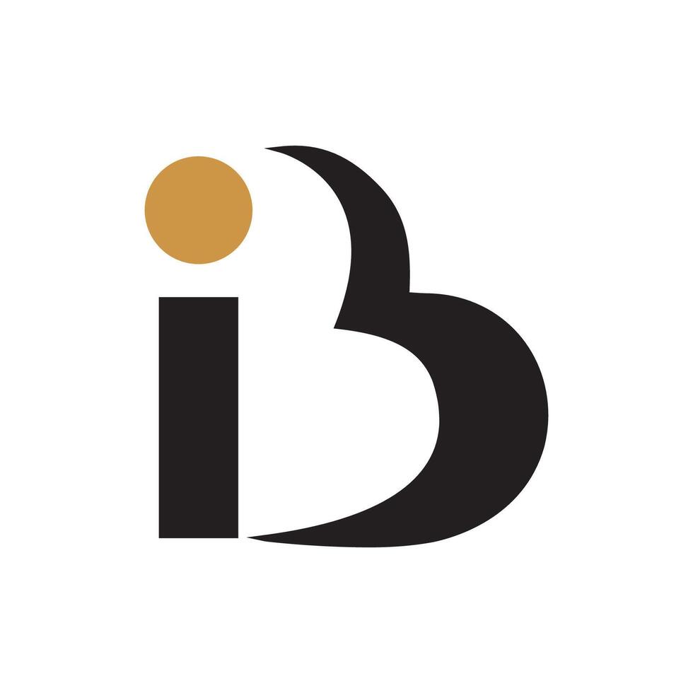 Initial letter ib logo or bi logo vector design template