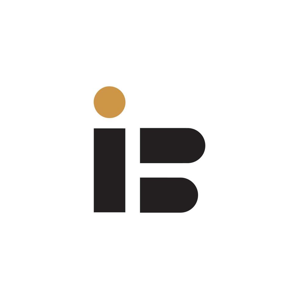 Initial letter ib logo or bi logo vector design template