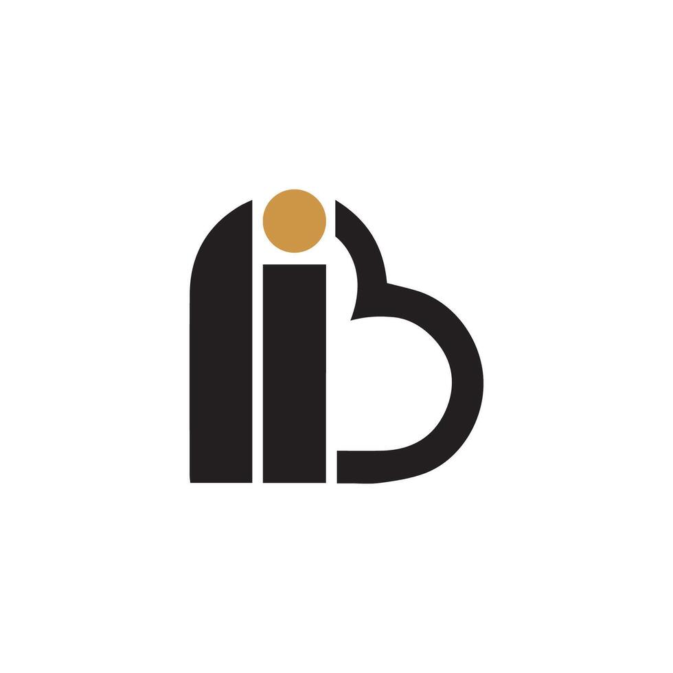 Initial letter ib logo or bi logo vector design template