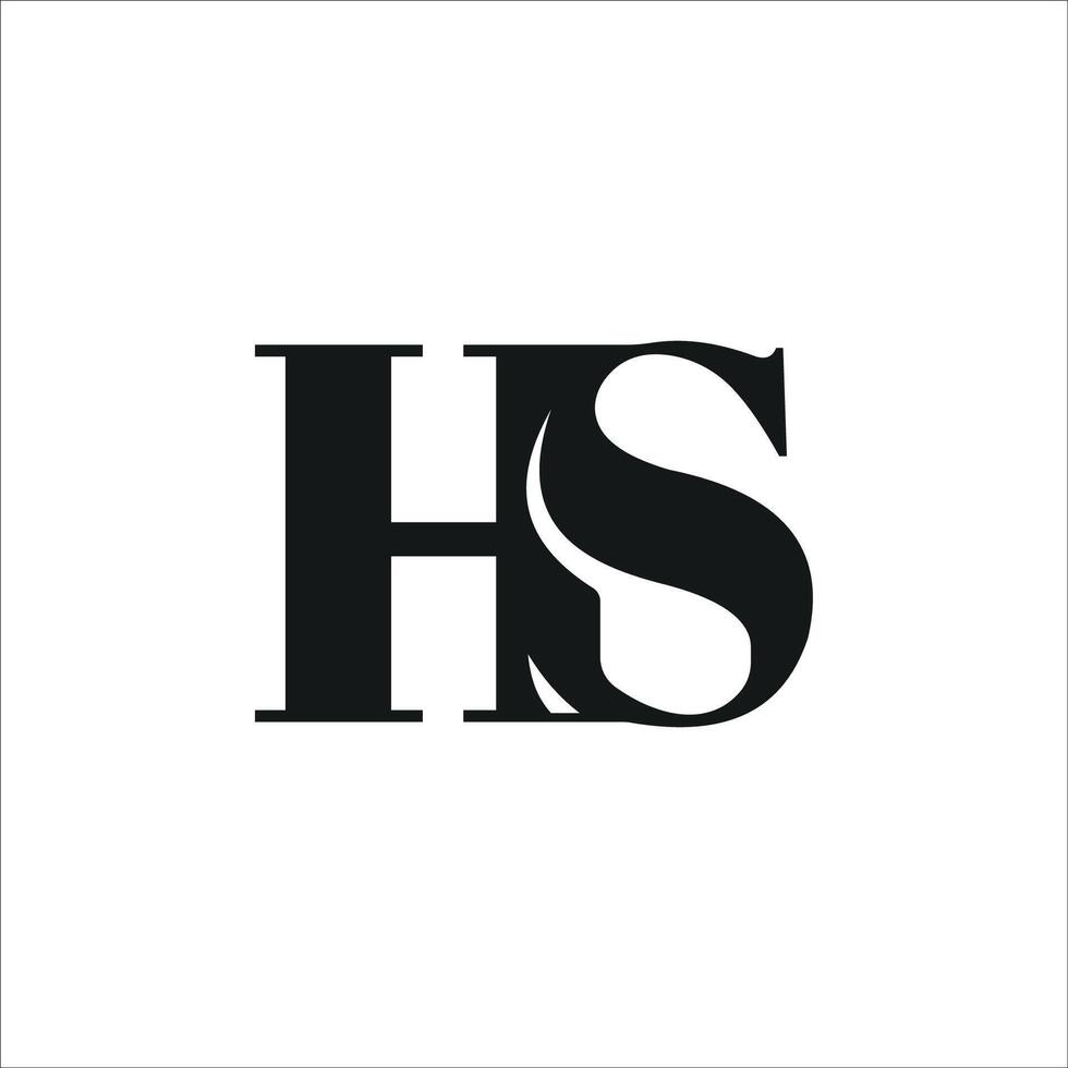 Initial letter hs logo or sh logo vector design template