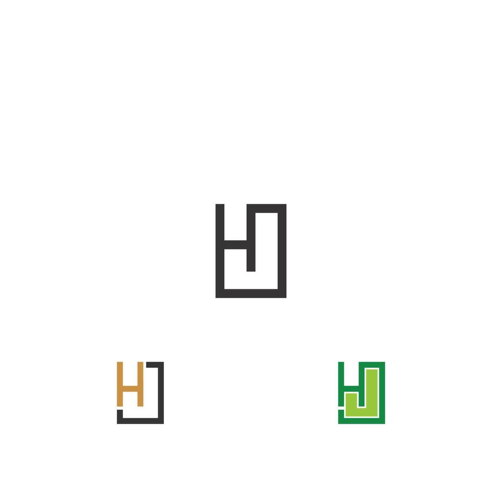 HJ, JH, H AND J Abstract initial monogram letter alphabet logo design. vector