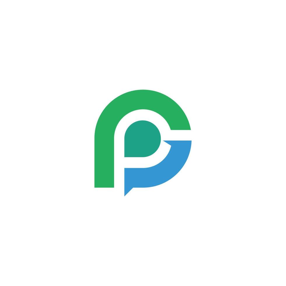 initial letter gp or pg logo vector design