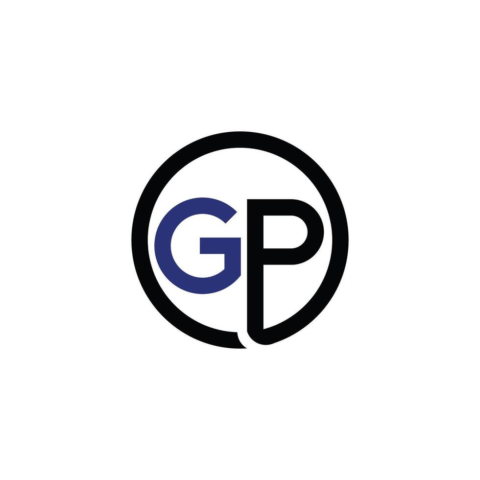 initial letter gp or pg logo vector design