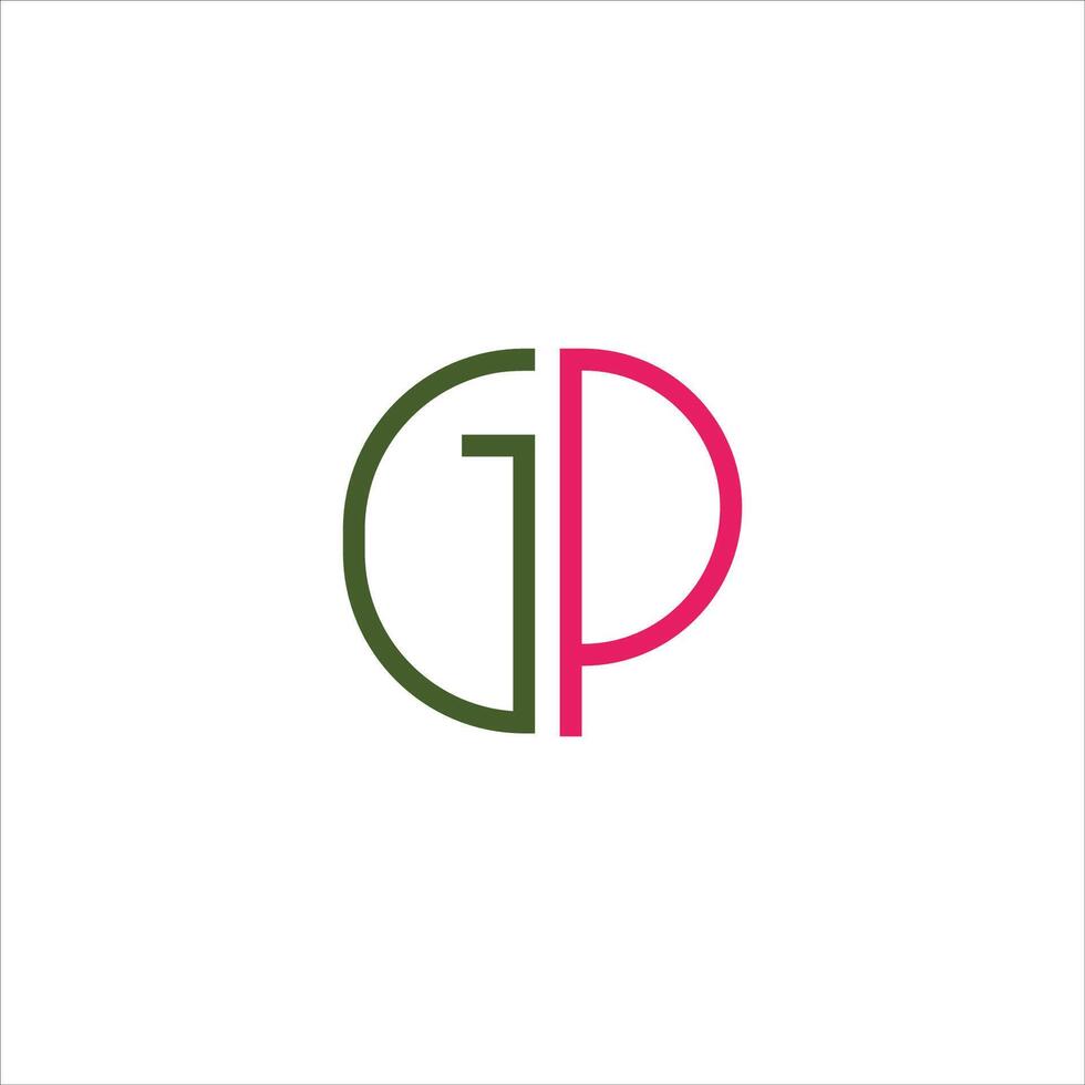 initial letter gp or pg logo vector design