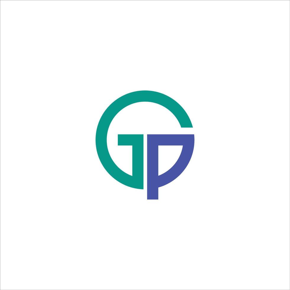 initial letter gp or pg logo vector design