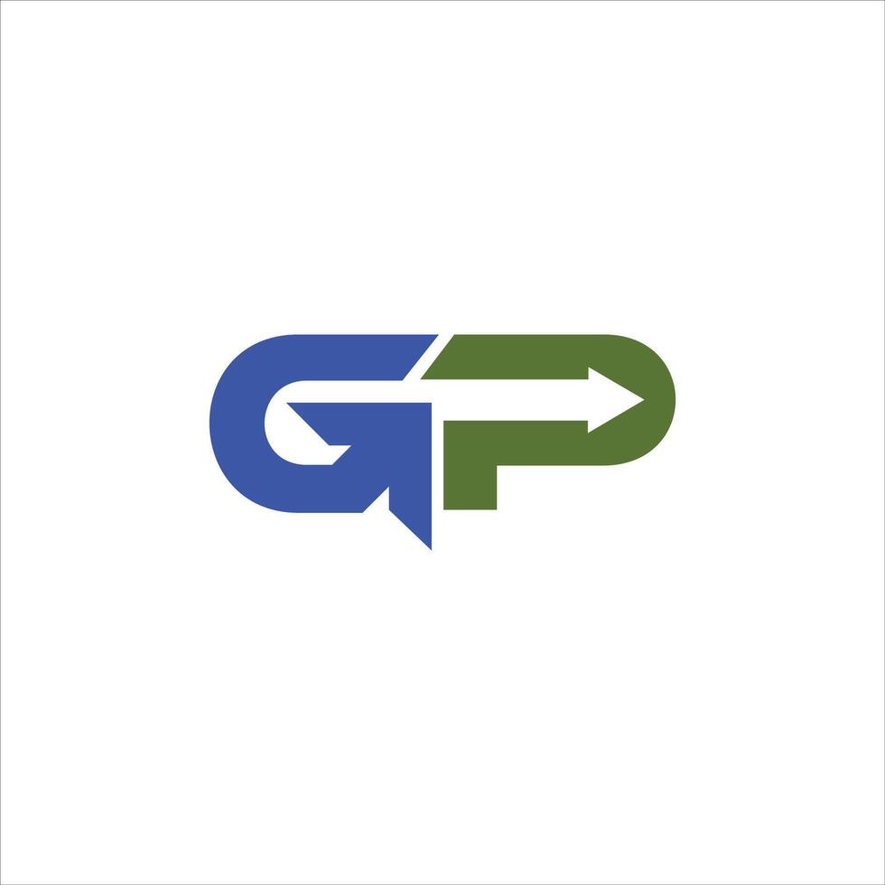 initial letter gp or pg logo vector design