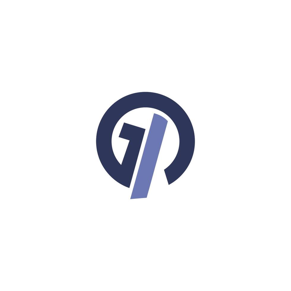 initial letter gp or pg logo vector design