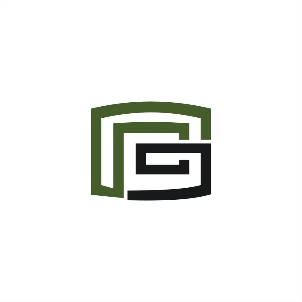 initial letter gp or pg logo vector design