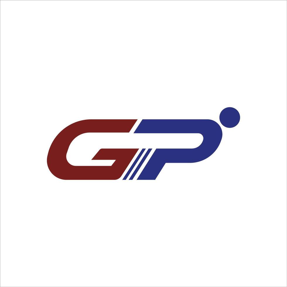 initial letter gp or pg logo vector design