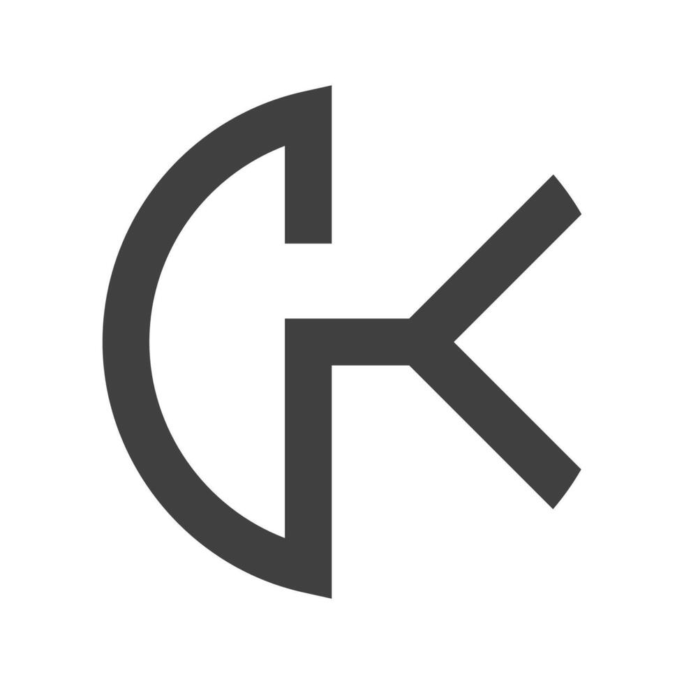 Alphabet letters Initials Monogram logo KG, GK, K and G vector