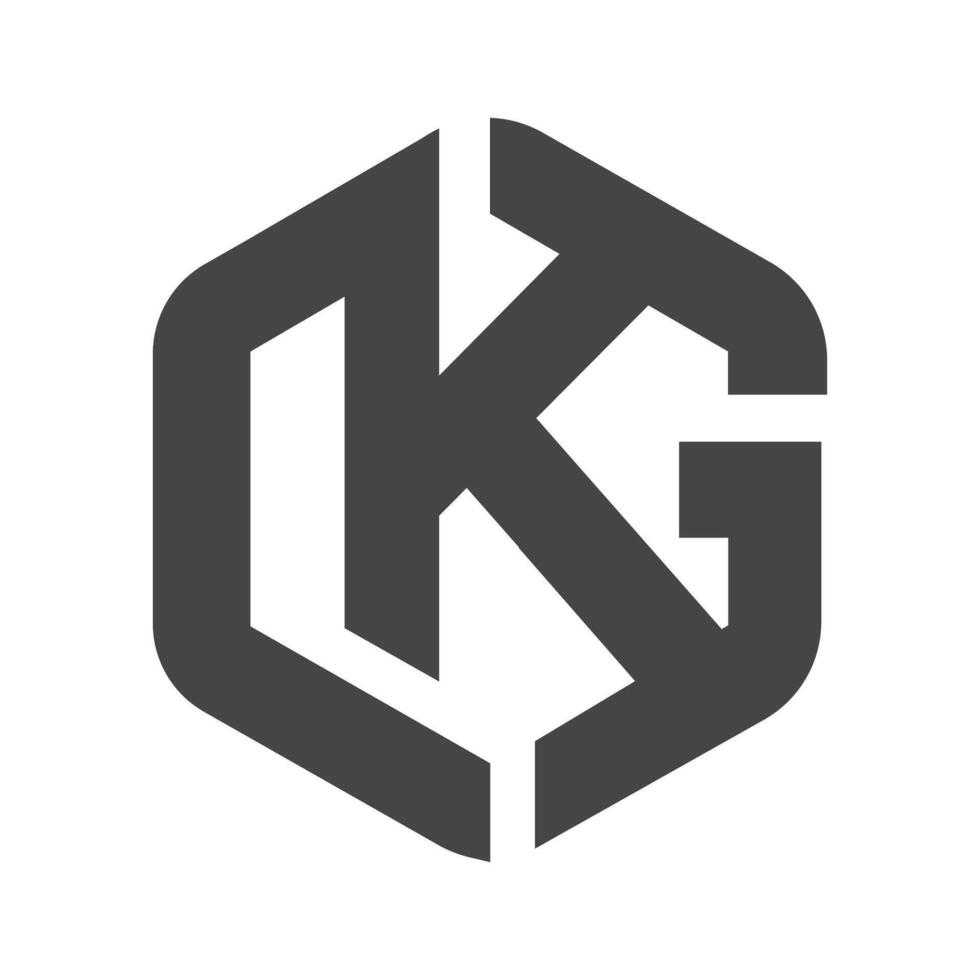 Alphabet letters Initials Monogram logo KG, GK, K and G vector