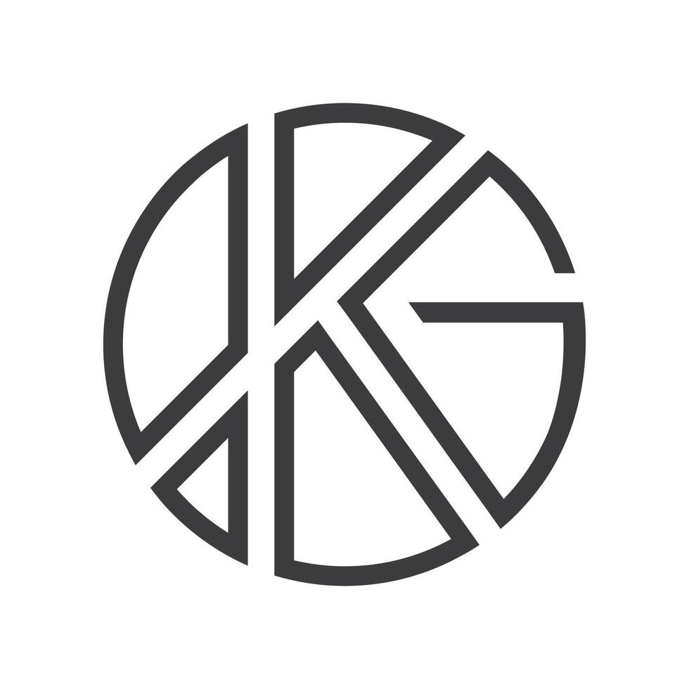letras del alfabeto iniciales monograma logo kg, gk, k y g vector
