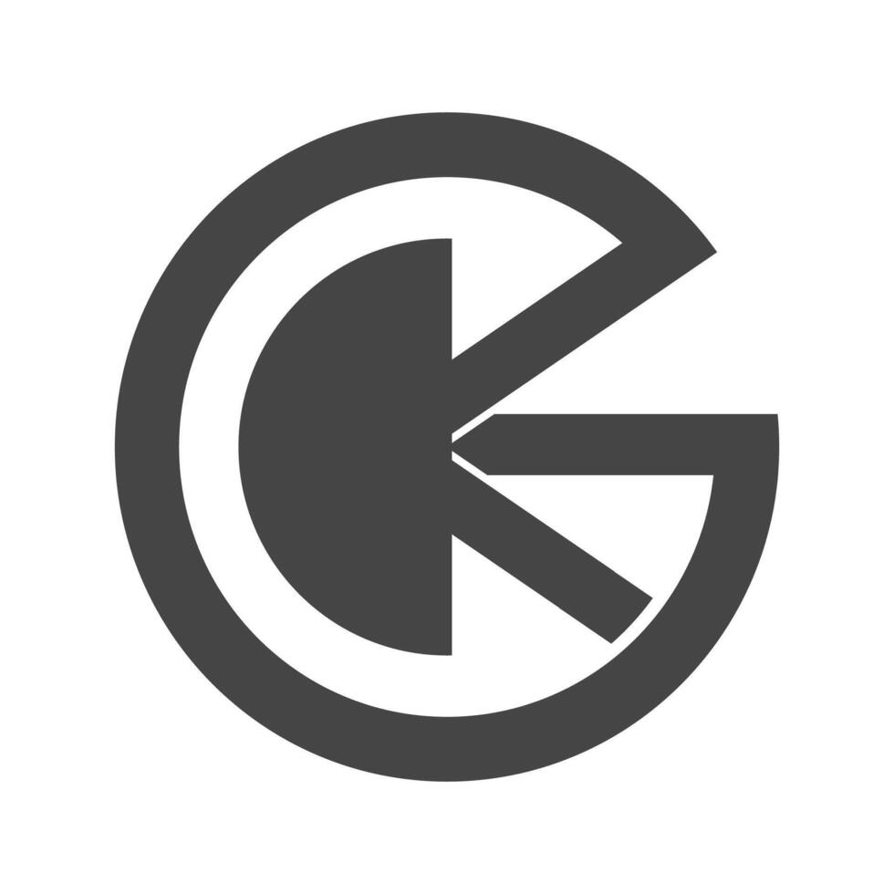 Alphabet letters Initials Monogram logo KG, GK, K and G vector