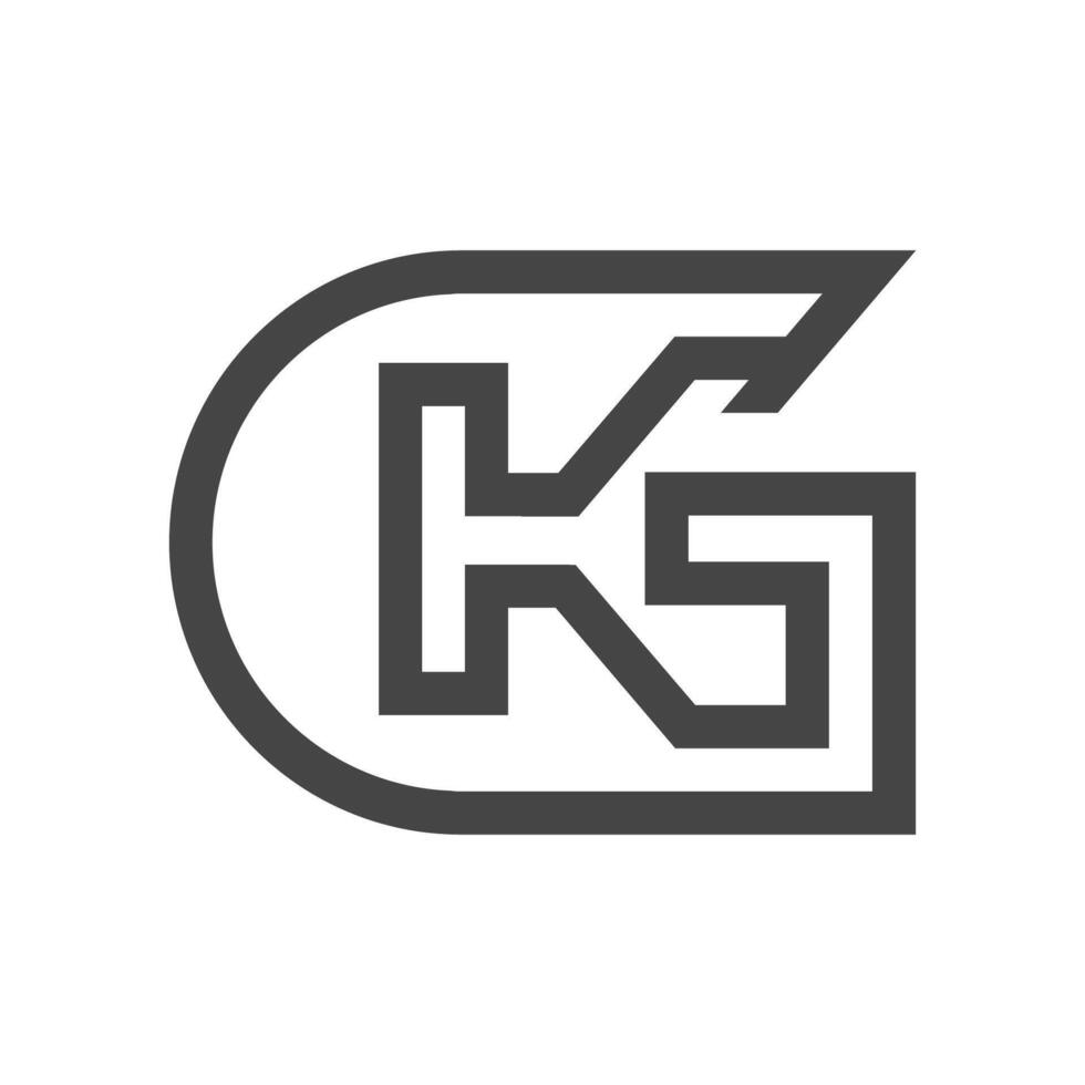 Alphabet letters Initials Monogram logo KG, GK, K and G vector