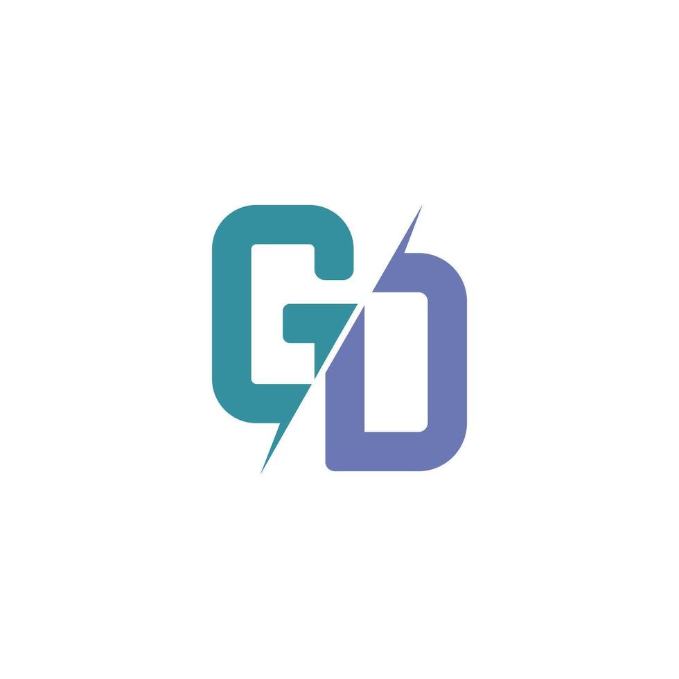 Initial letter gd or dg logo vector design template