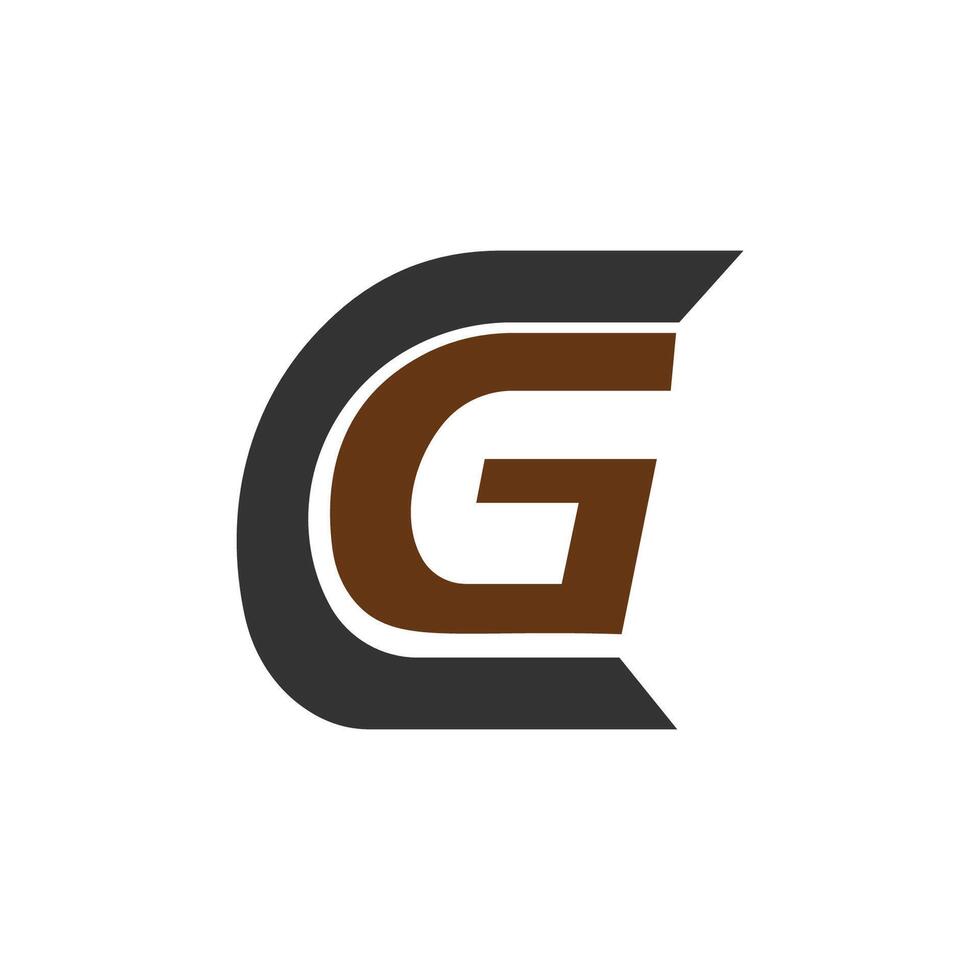 initial letter gc or cg logo vector design