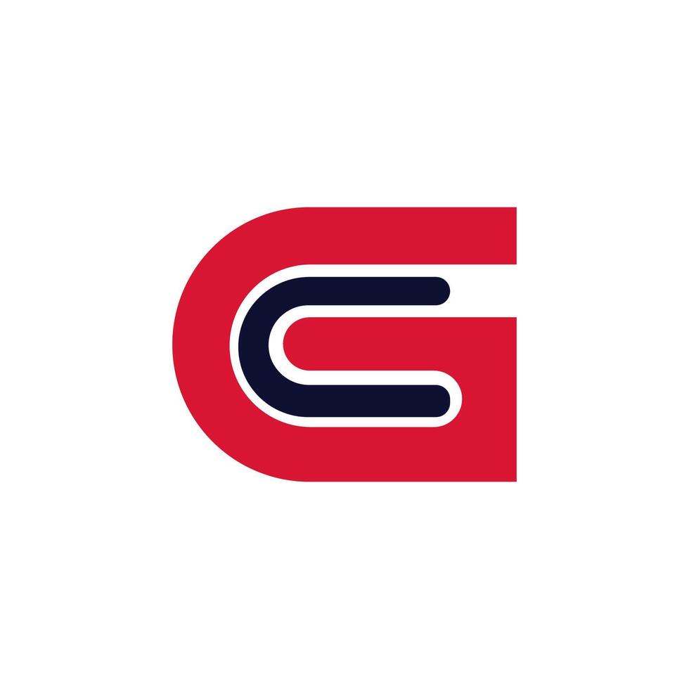 initial letter gc or cg logo vector design