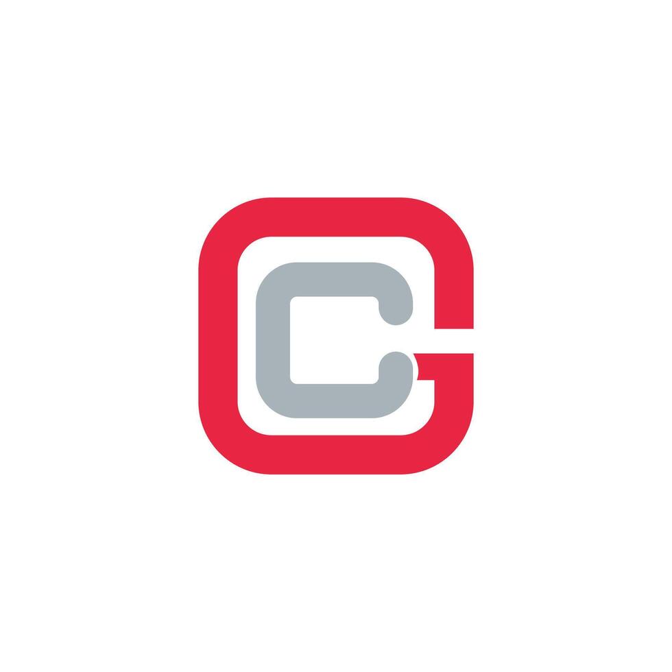 initial letter gc or cg logo vector design