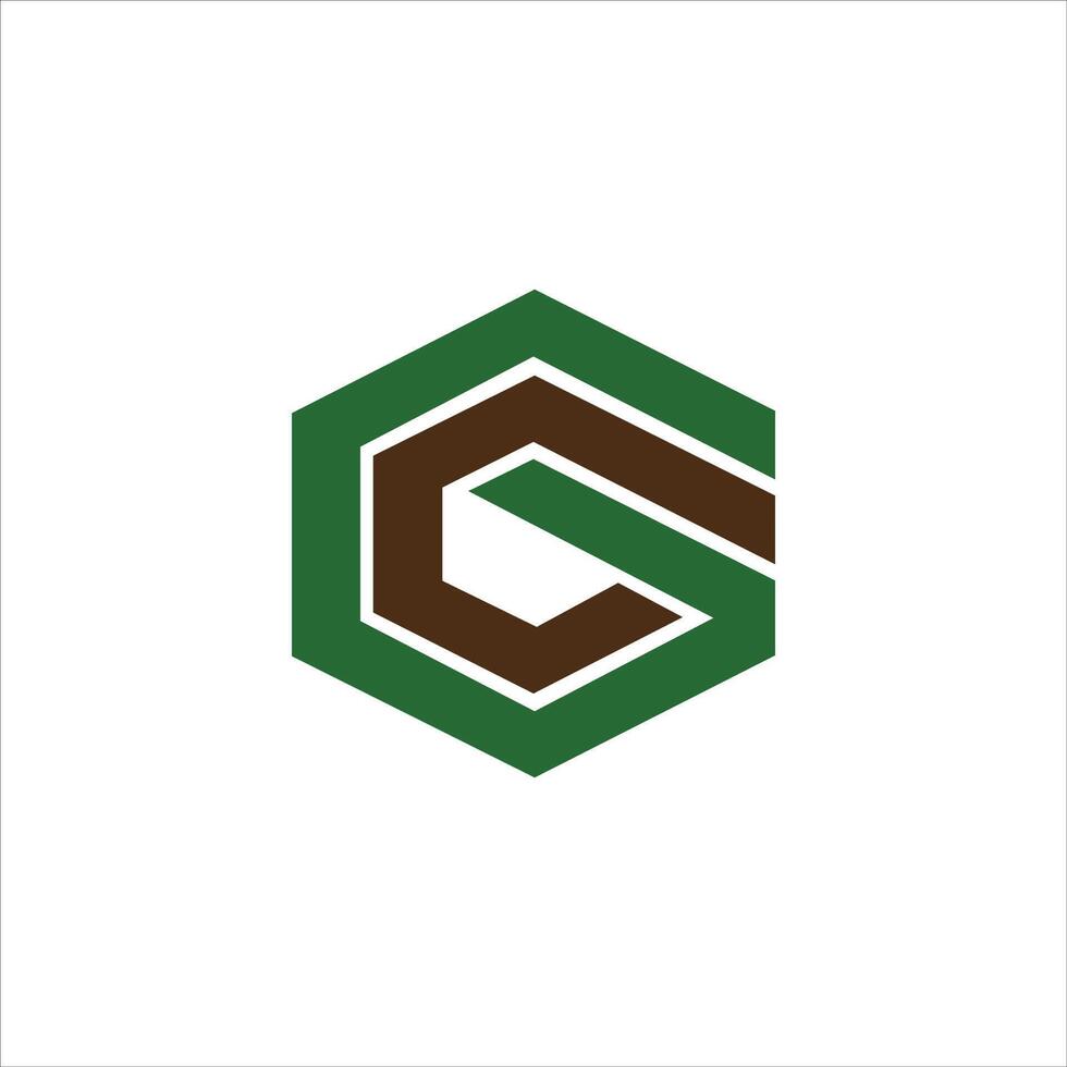 initial letter gc or cg logo vector design