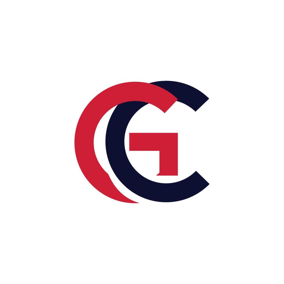 initial letter gc or cg logo vector design