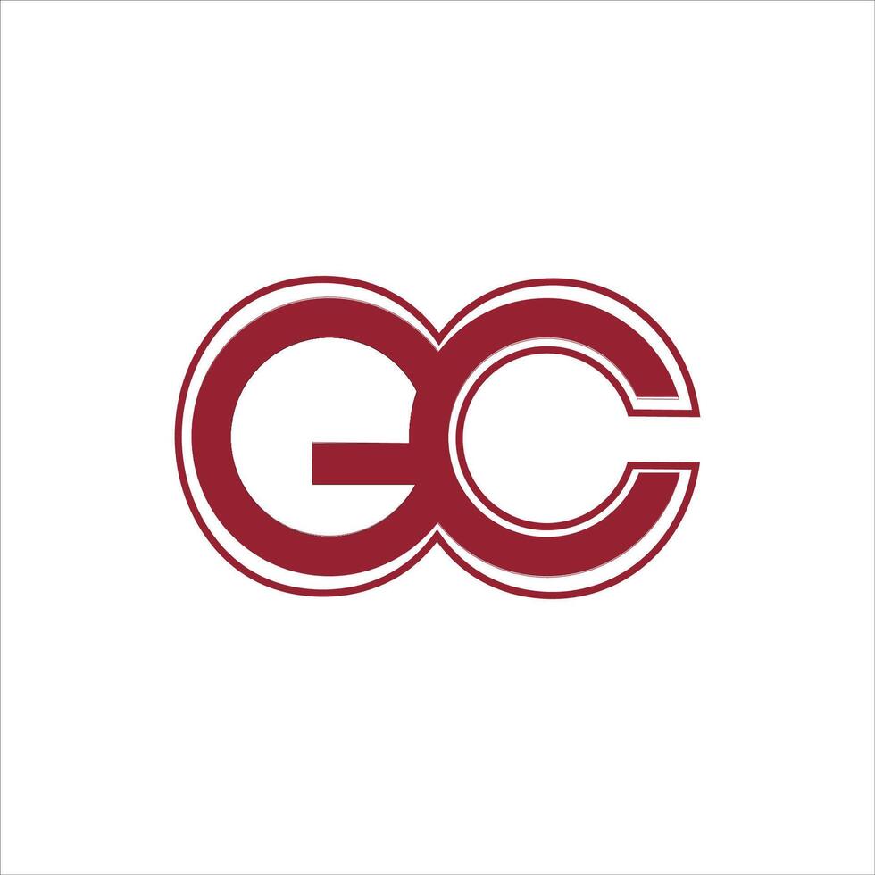 initial letter gc or cg logo vector design