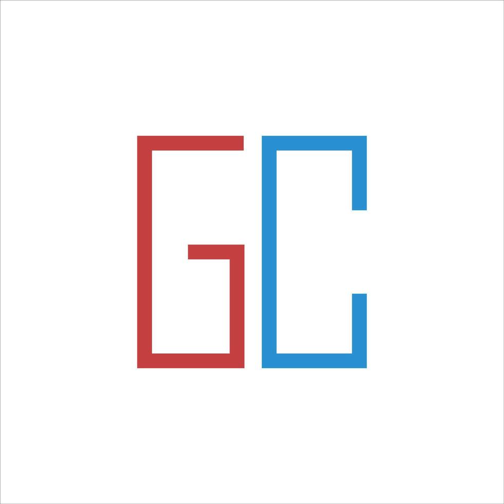 initial letter gc or cg logo vector design