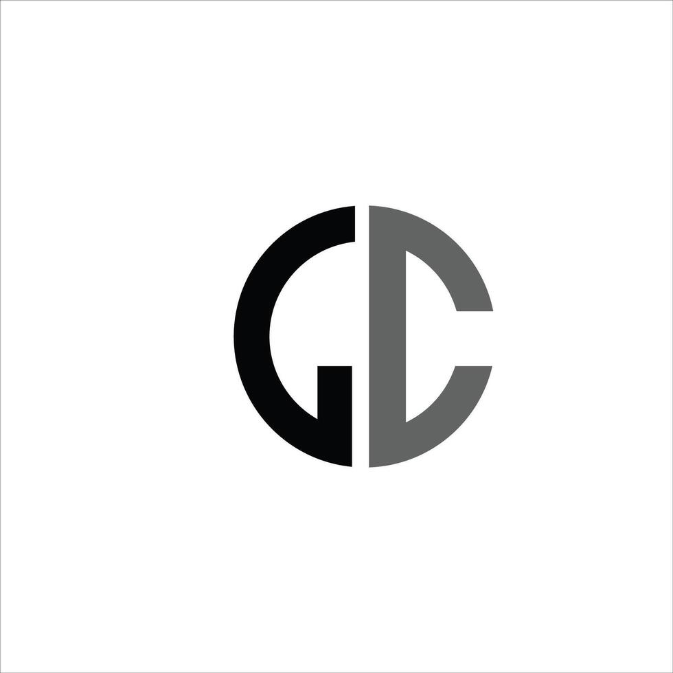 initial letter gc or cg logo vector design