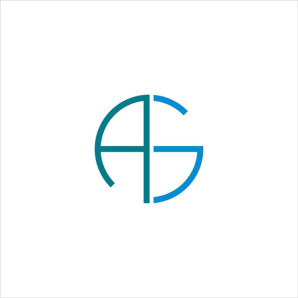 Initial letter ag or ga logo design template vector