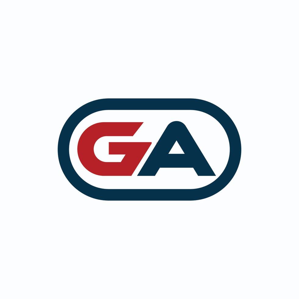 Initial letter ag or ga logo design template vector