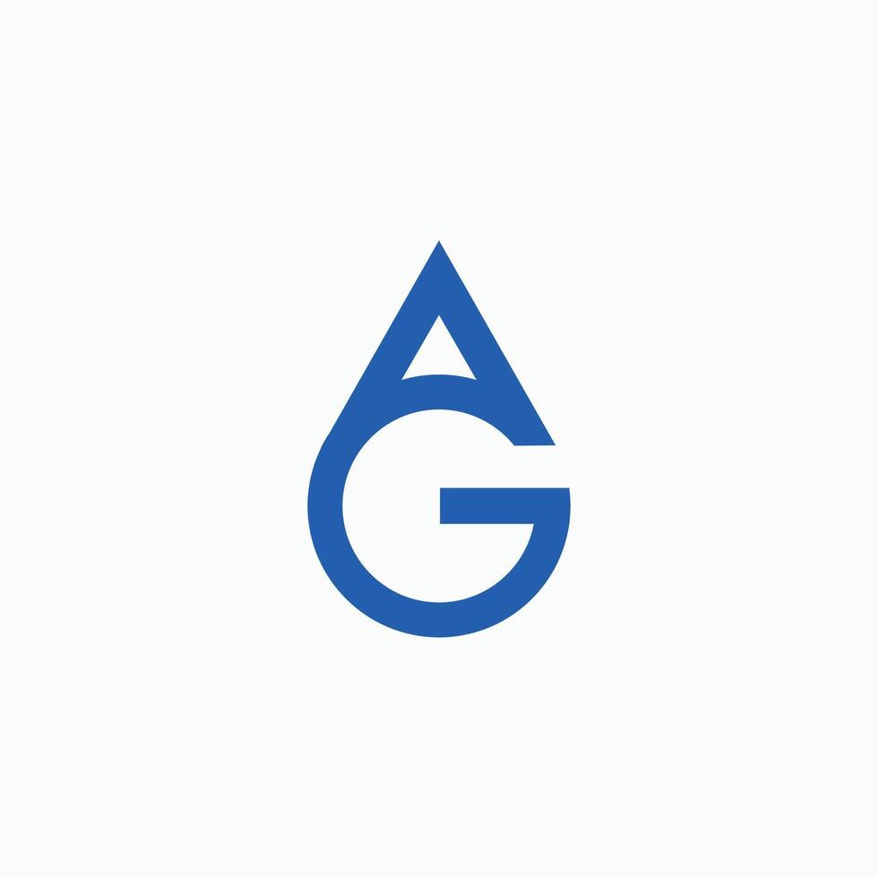 Initial letter ag or ga logo design template vector