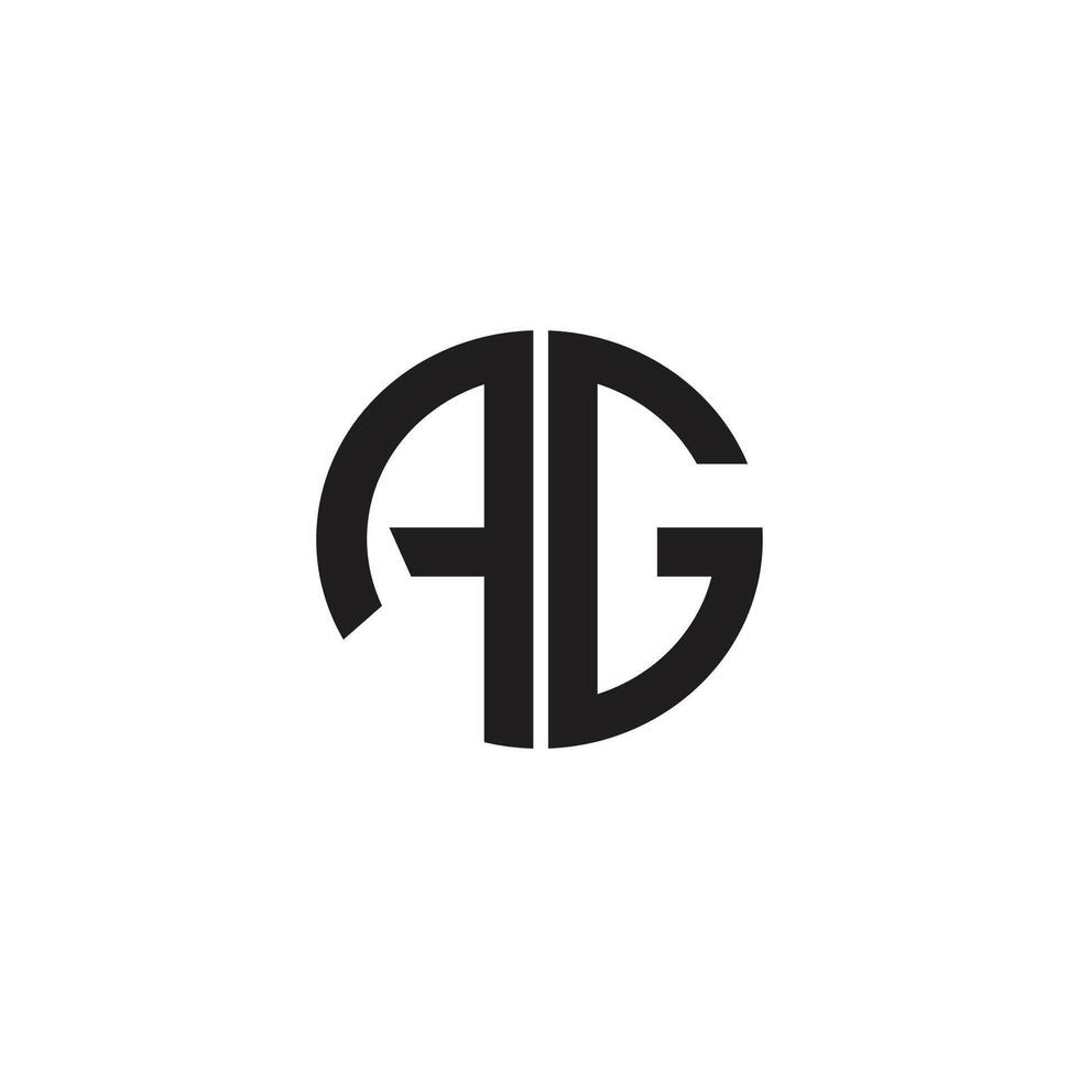 Initial letter ag or ga logo design template vector