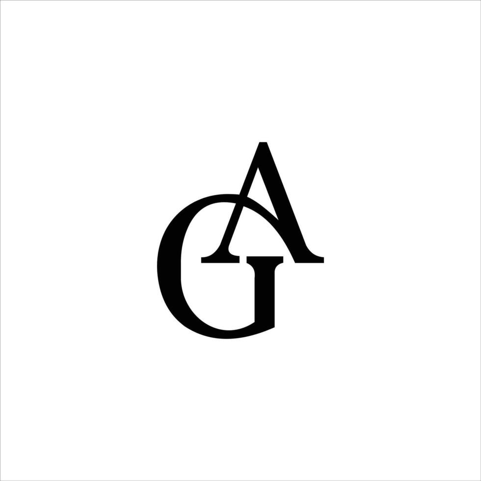 Initial letter ag or ga logo design template vector