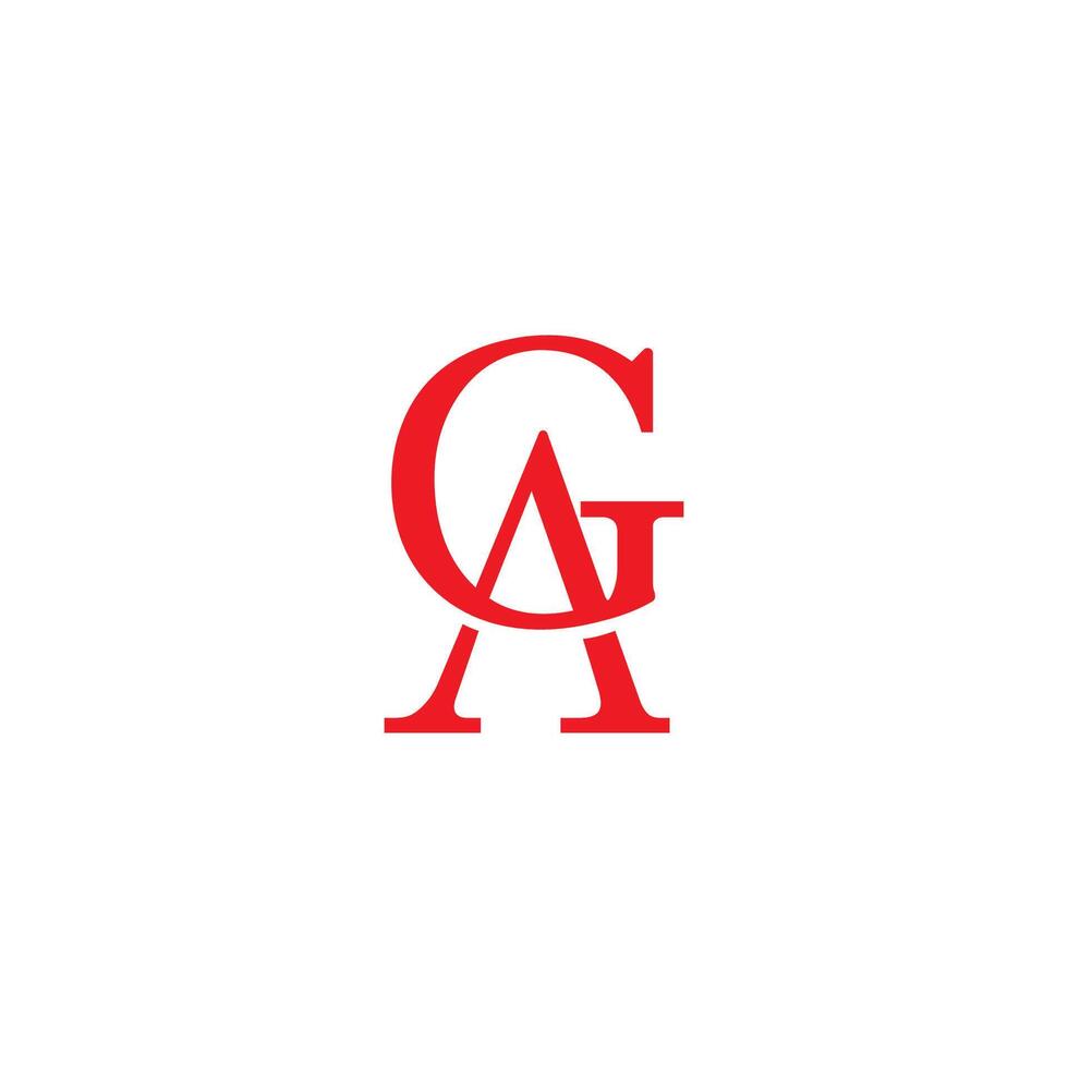 Initial letter ag or ga logo design template vector