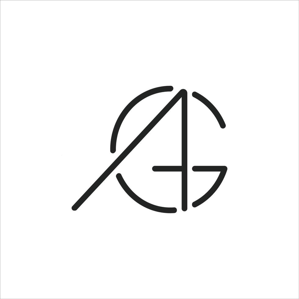 Initial letter ag or ga logo design template vector