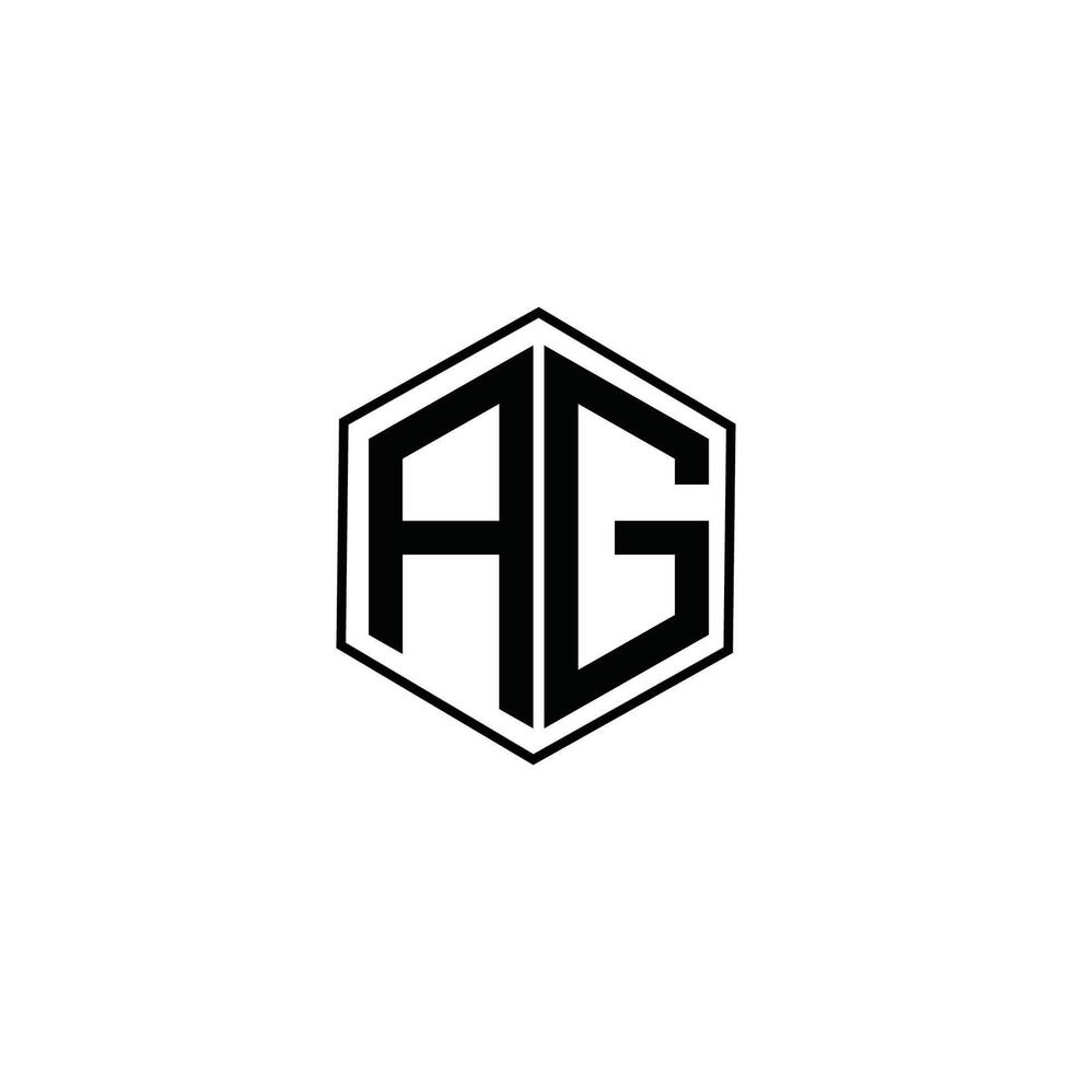 Initial letter ag or ga logo design template vector