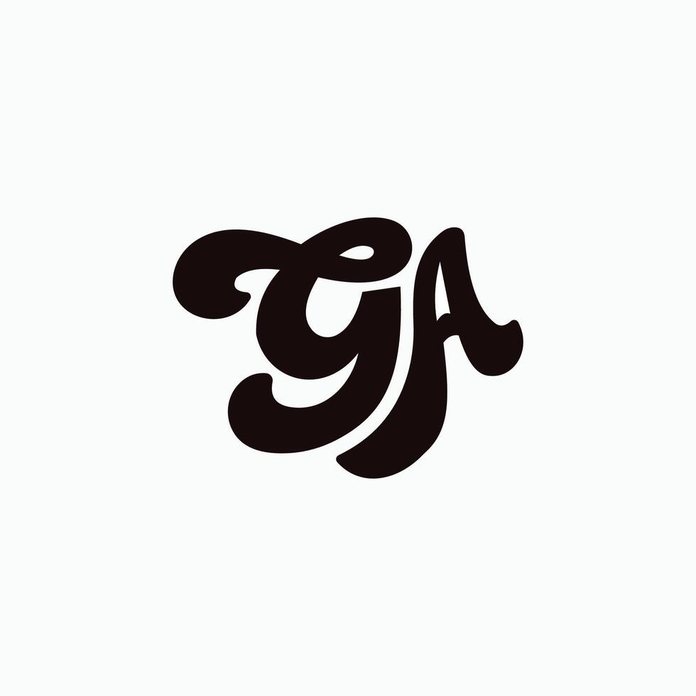 Initial letter ag or ga logo design template vector