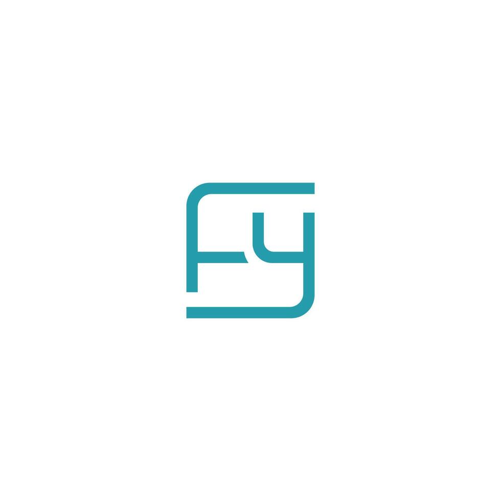 Initial letter fy logo or yf logo vector design template