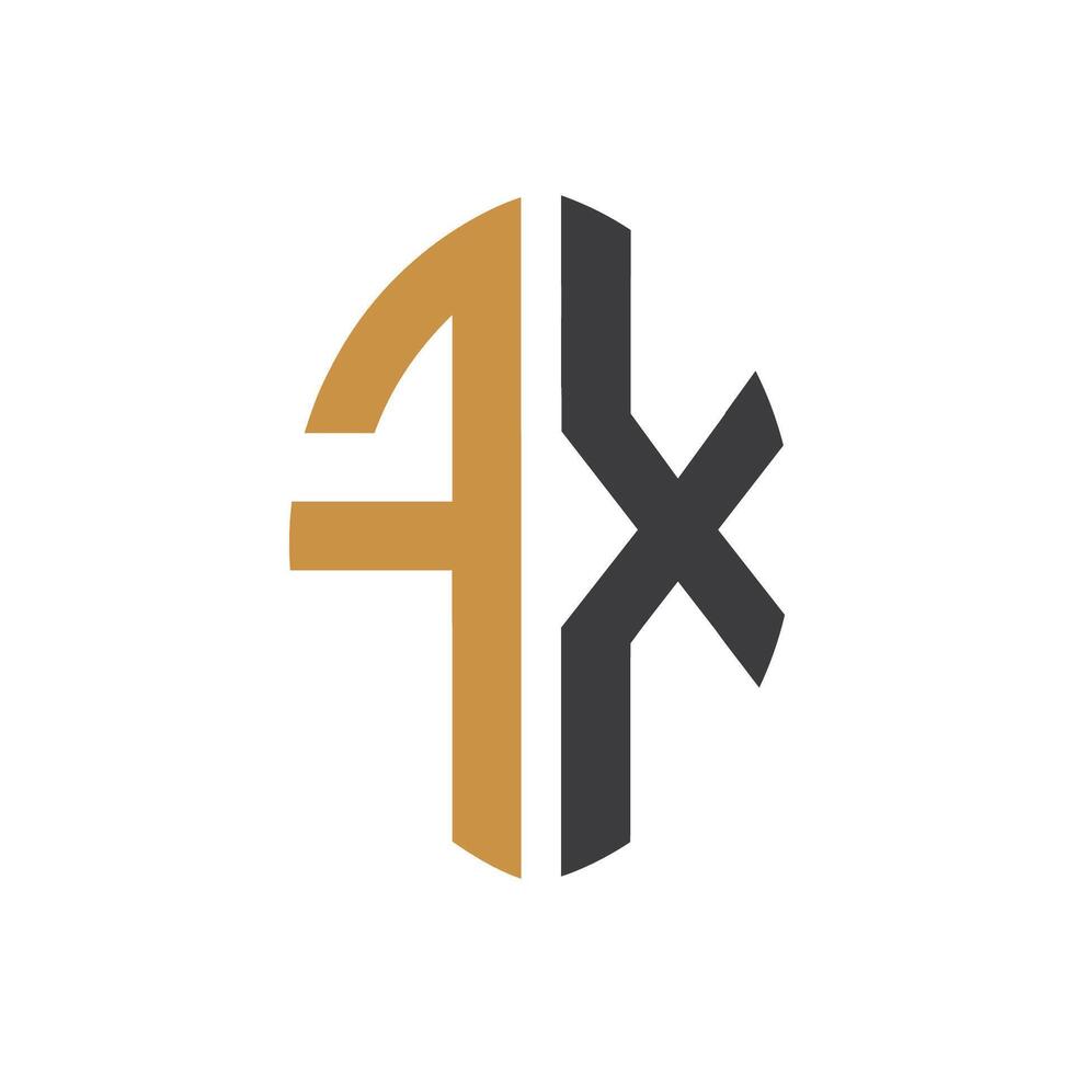 Initial letter fx logo or xf logo vector design template