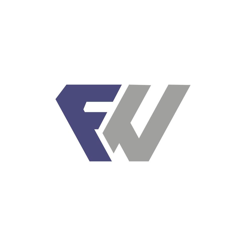 inicial letra fw o wf logo diseño modelo vector