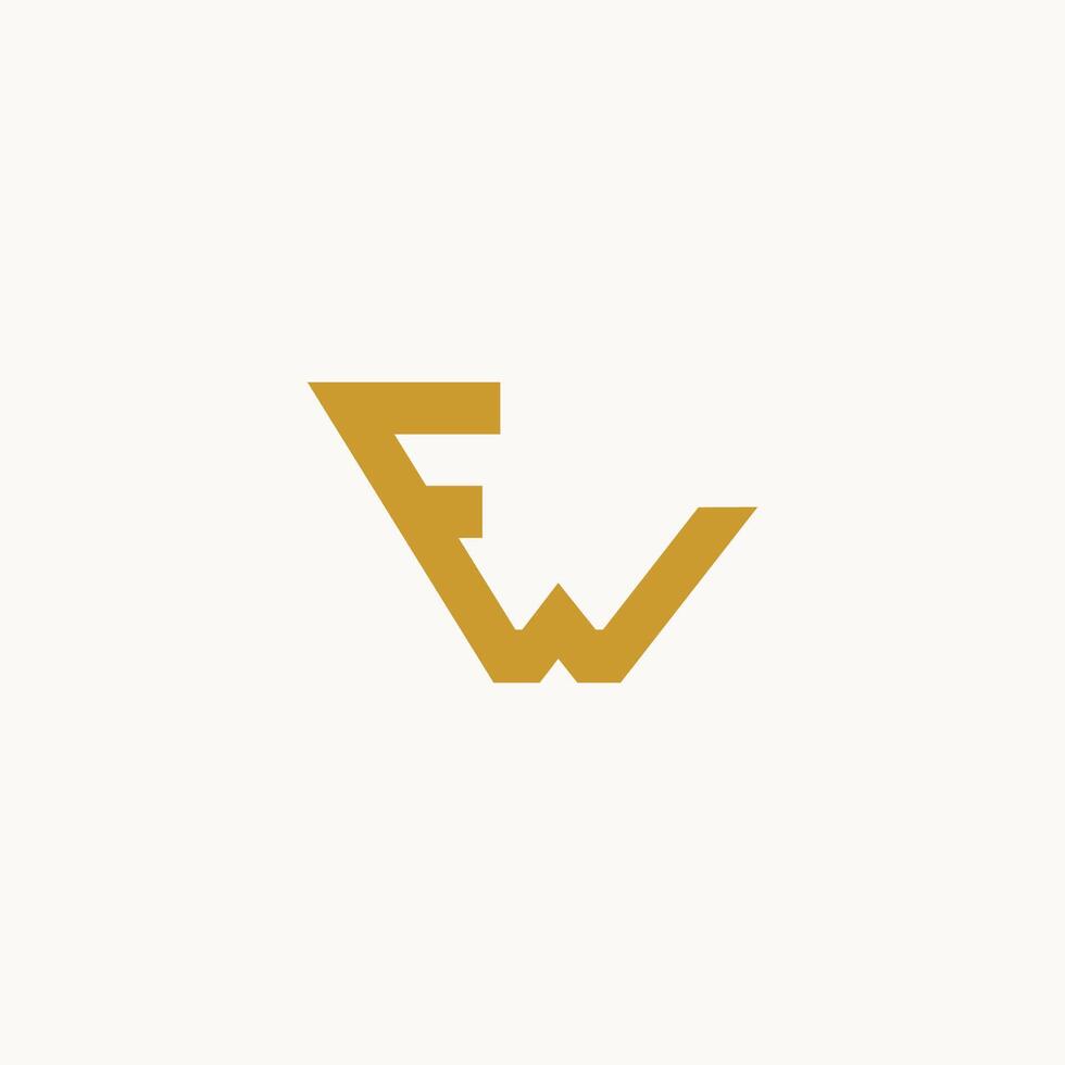 Initial letter fw or wf logo design template vector