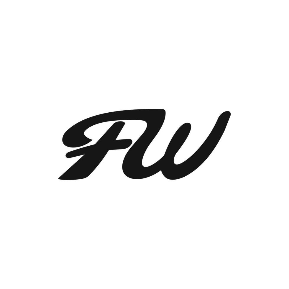 Initial letter fw or wf logo design template vector