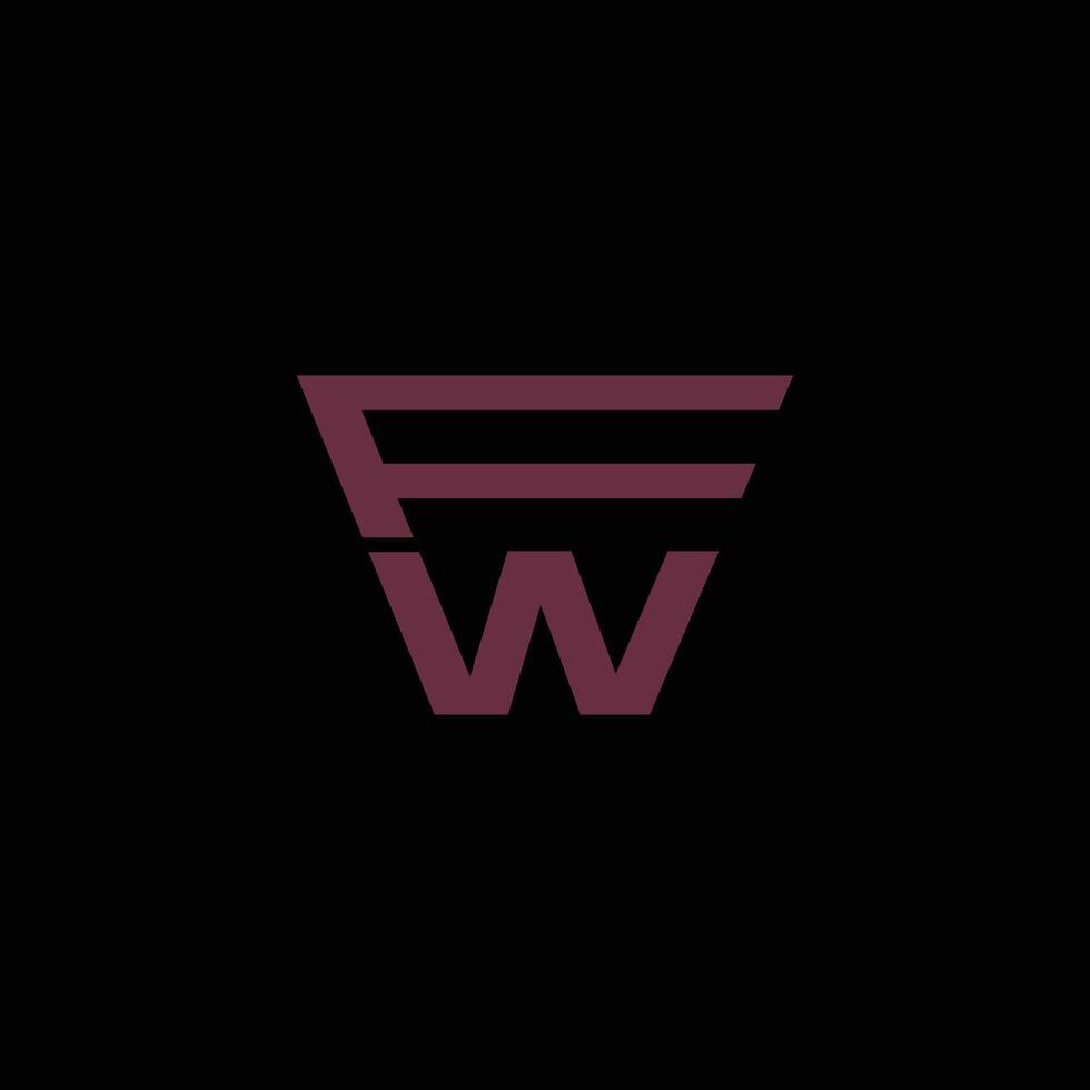 Initial letter fw or wf logo design template vector