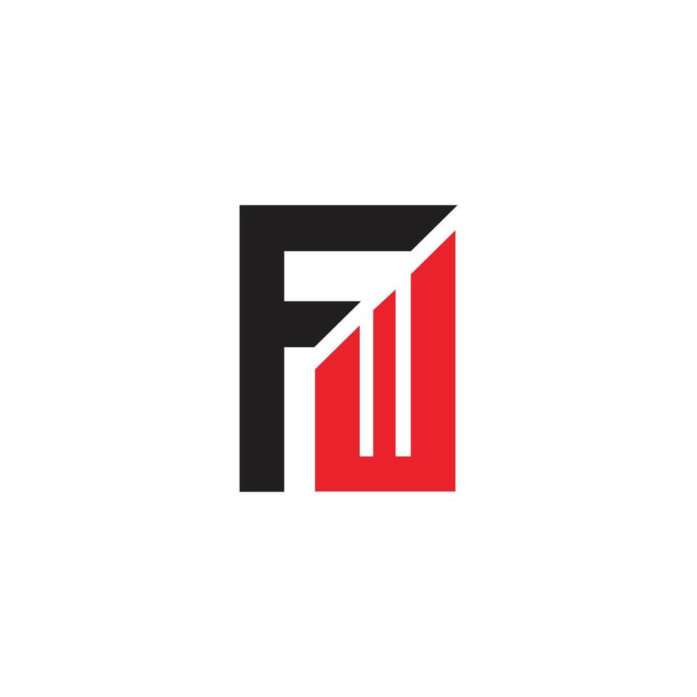 Initial letter fw or wf logo design template vector