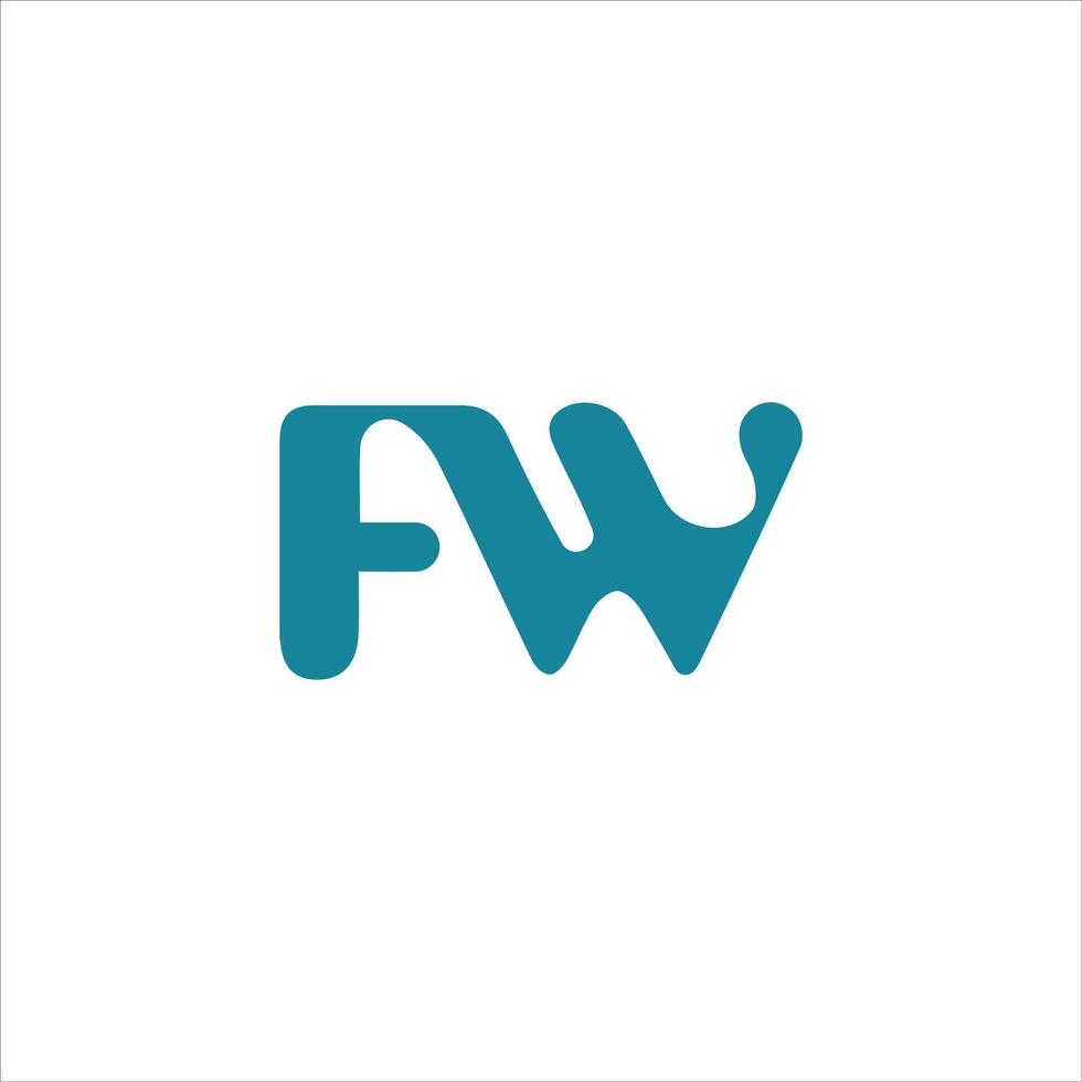 inicial letra fw o wf logo diseño modelo vector
