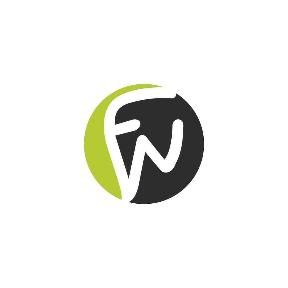 Initial letter fw or wf logo design template vector