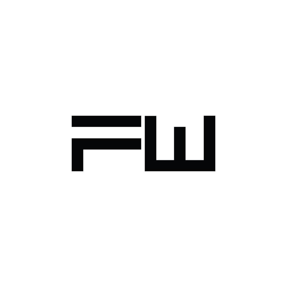 inicial letra fw o wf logo diseño modelo vector