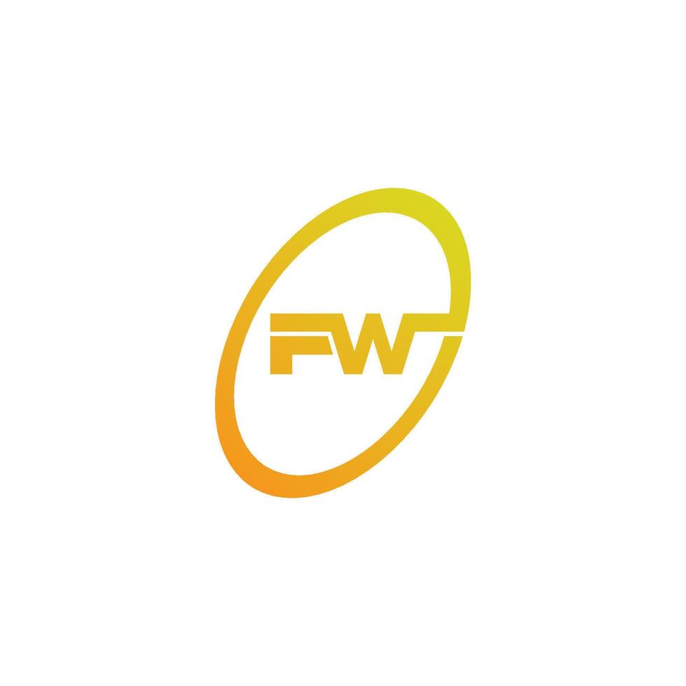 Initial letter fw or wf logo design template vector