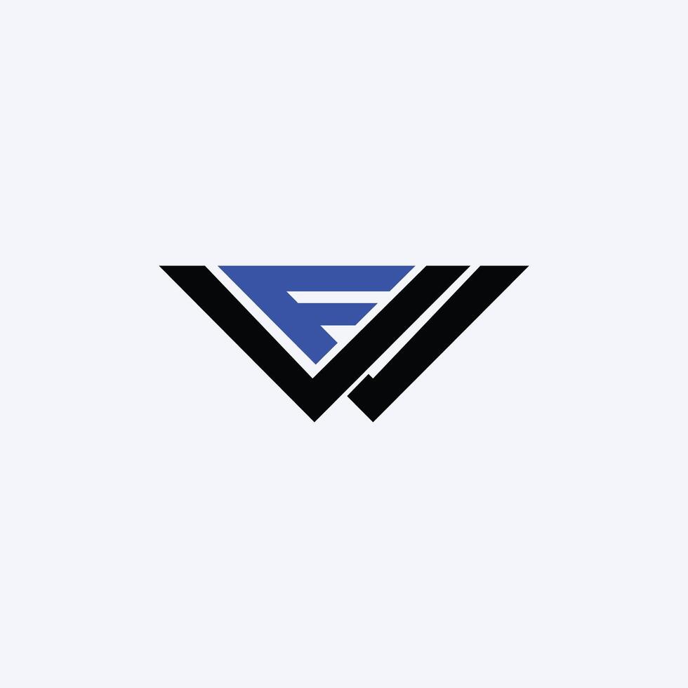 Initial letter fw or wf logo design template vector