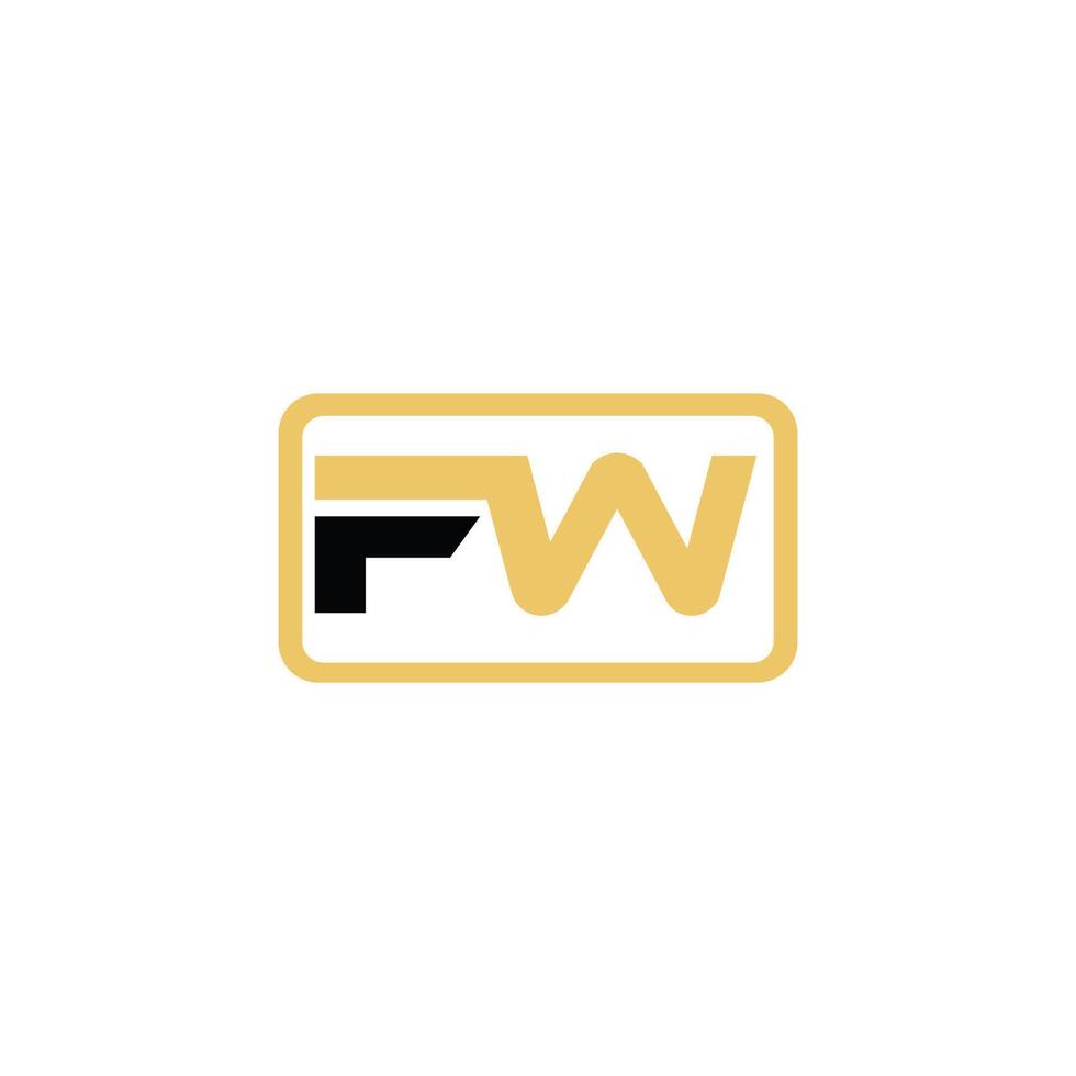 Initial letter fw or wf logo design template vector